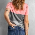 thumbnail image 5 of Brglopf Women's Color Block Short Sleeve Tops Fitted Casual Crewneck Loose T Shirts Comfy Going Out Athletic Work Top Blouse, 5 of 5