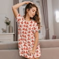 thumbnail image 3 of Yiaed Octopuses1 Print Women's Loose-Fit Short Sleeve Nightgown, Soft and Comfortable Sleep Dress for Relaxation and Sleepwear, 3 of 6
