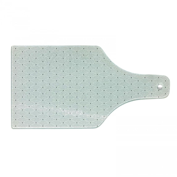 Abstract Cutting Board, Diagonal Dotted Squares and Polka Dots Simplistic Classic Illustration, Decorative Tempered Glass Cutting and Serving Board, in 3 Sizes, by Ambesonne