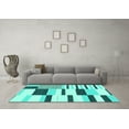 thumbnail image 3 of Ahgly Company Machine Washable Indoor Rectangle Abstract Turquoise Blue Modern Area Rugs, 2' x 4', 3 of 4