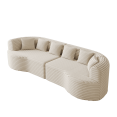 thumbnail image 2 of Spaco Curved Sectional Sofa with 6 Pillows, 106.3 inch Oversized Modern Bone-Free Cloud Sofa, Luxury Corduroy 4-Seater Memory Foam Sofa with Deep Seat for Indoor as Living Room, Bedroom, Beige, 2 of 17