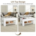 thumbnail image 6 of CL.HPAHKL Coffee Table with Lifting Top, Lift Top Coffee Table with Storage Shelf, Hidden Compartment and Metal Frame,Center Coffee Table for Living Room Reception Room Office, White, 6 of 7