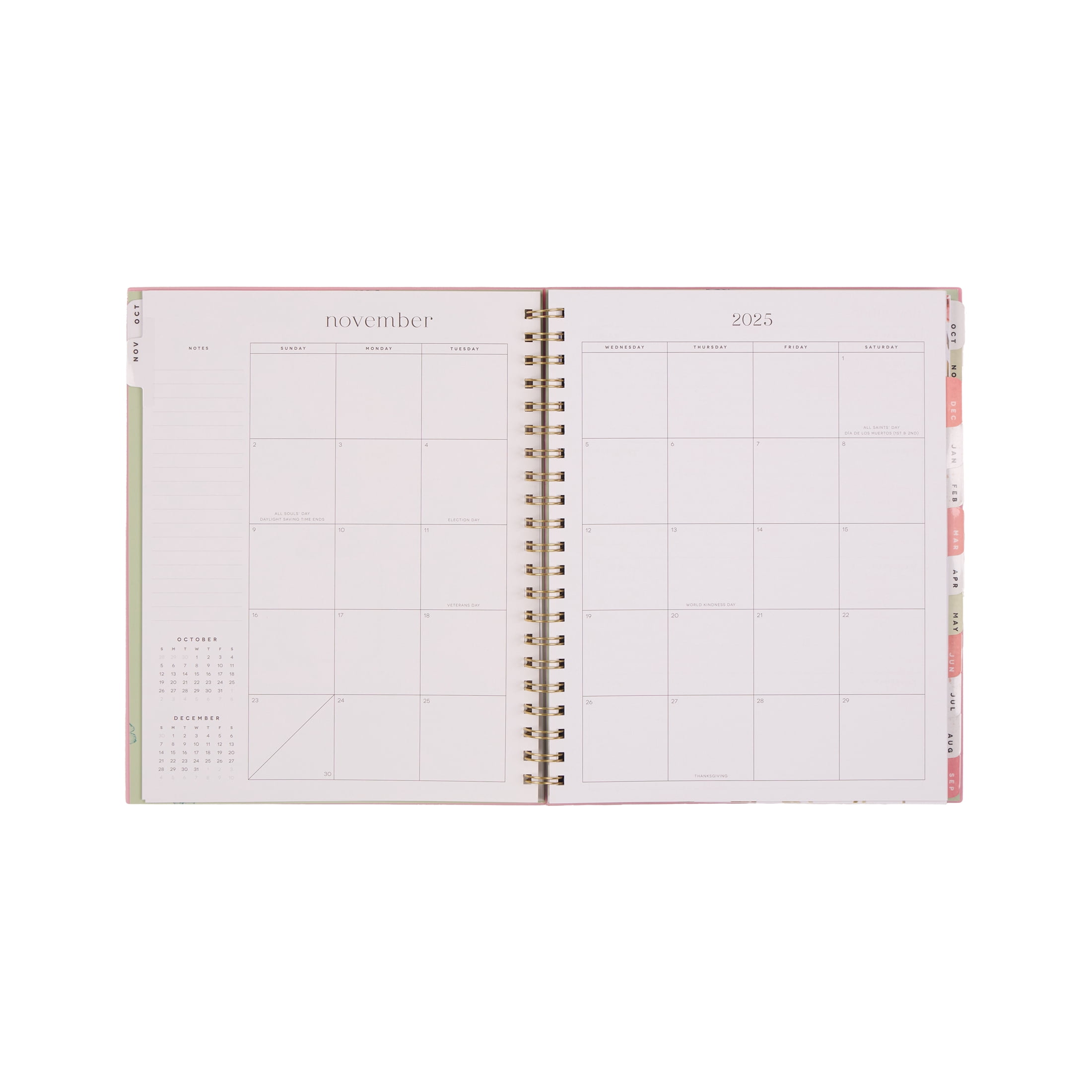 Organized by Happy Planner Monthly Weekly Big Planner (8.5" x 11") Kindness & Grace, 15-Month October 2025-December 2026, metal twin loop