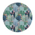 thumbnail image 4 of HAOXIT Tropical Cactus Patterns Round Tablecloth Waterproof Durable Cloth Tablecloths Washable Fabric Table Cover Wrinkle Resistant Table Cloth for Indoor Outdoor Kitchen Party Dining Room 42-46, 4 of 8