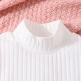 thumbnail image 3 of Toddler Infant Baby Girl Turtleneck Ruffle Sleeve Sweater Pink Cargo Pants Fall Winter Outfit 9M-5Y, 3 of 5