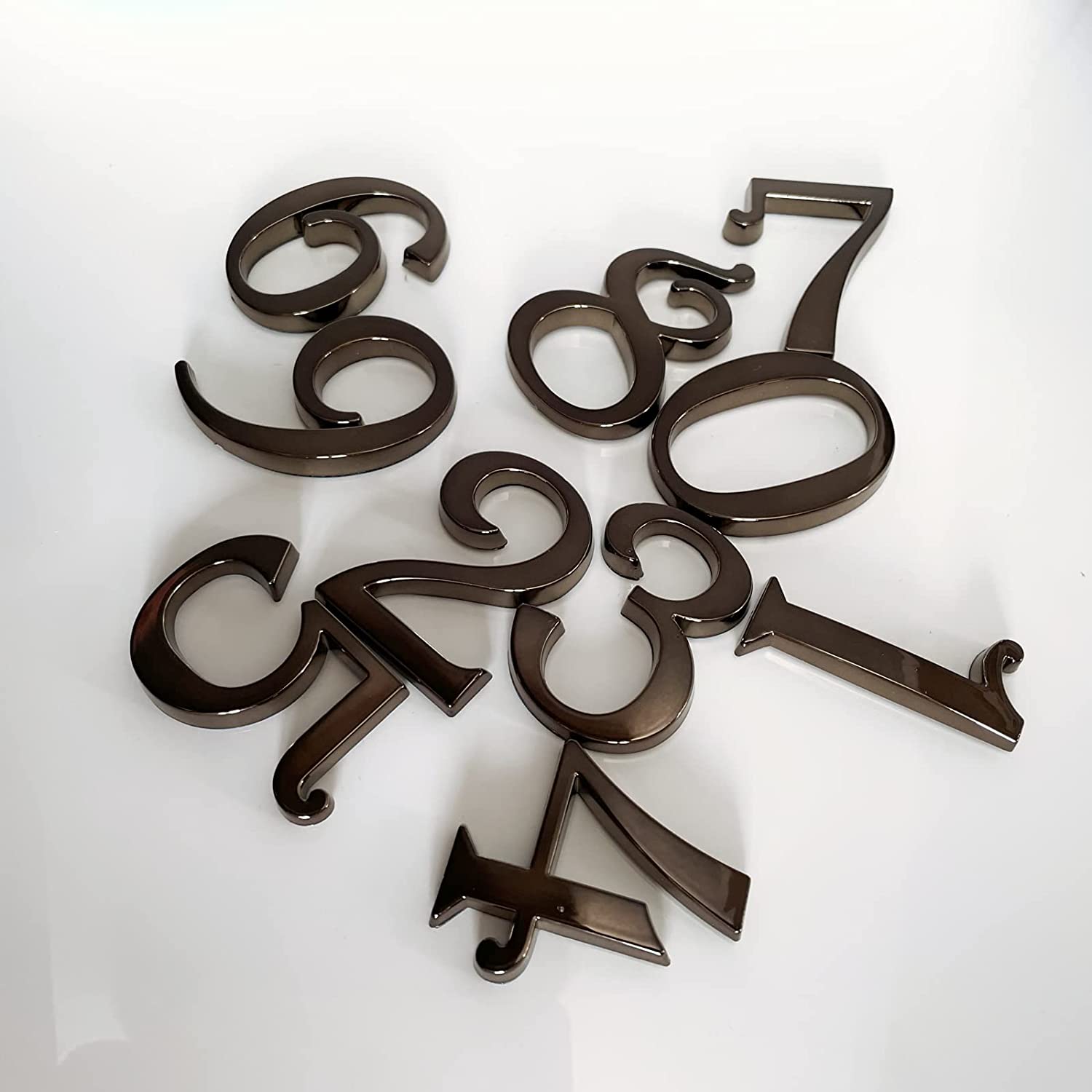 Mailbox Numbers 2 Inch, Black Door Address Number Stickers for Aprtment Office Home Room, Metal Shiny, Indoor or Outside all Suitable. (Dark, 2" - Set of 20)