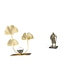 thumbnail image 1 of Figura de caballero, estatua de metal con flores y hojas, escultura decorativa para el hogar, figuras para estante, mesa o armario, figura de escritor, 1 of 8