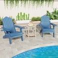thumbnail image 2 of Gymax 2 Pcs Chaise Adirondack Pliante Hanches Chaise de Foyer avec Dossier Réglable Bleu Marine, 2 of 10