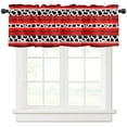thumbnail image 2 of Cow Pattern Striped Red Small Curtain Rod Pocket Short Curtains Half Drapes Partition Cabinet Door Window Curtains Home Decor, 2 of 6