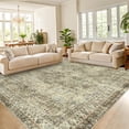 thumbnail image 4 of 4 FTx6 FT Vintage Persian Area Rugs for Living Room, Non Slip Machine Washable Rugs Low Pile Distressed Indoor Rug Floral Print Carpet for Dining Room Bedroom Office, Brown, 4 of 8