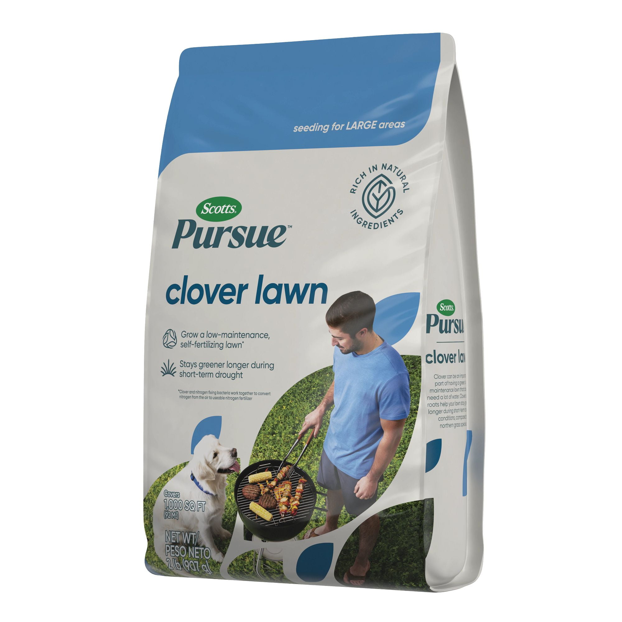 Scotts Grass Pursue Clover Lawn, 2 lb, low-maintenance lawn