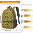 thumbnail image 3 of Sunflower and Petal Green Pattern 17" Waterproof Oxford School Backpacks for Teens, S-Shape Padded Straps, for School, Travel, Hiking, Camping, 3 of 5
