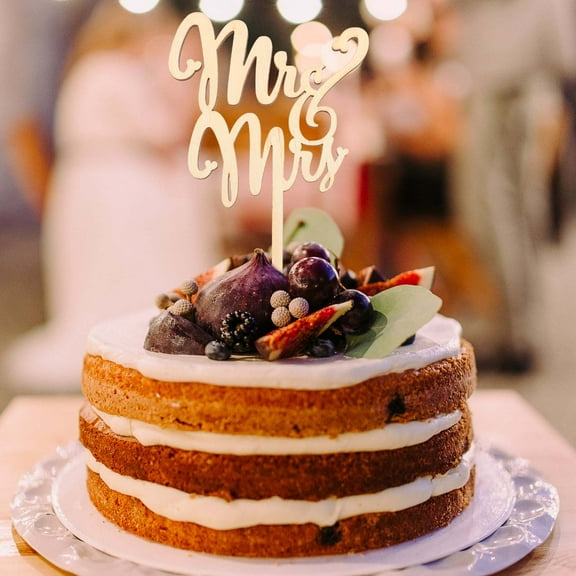 Worgeous Mr&Mrs Wooden Cake Toppers Party Cake Decorating Wedding Favors