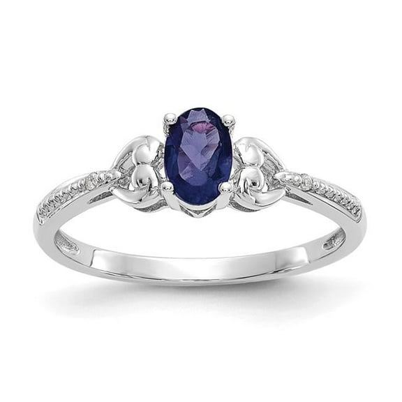 Primal Gold 10 Karat White Gold Sapphire and Diamond Ring