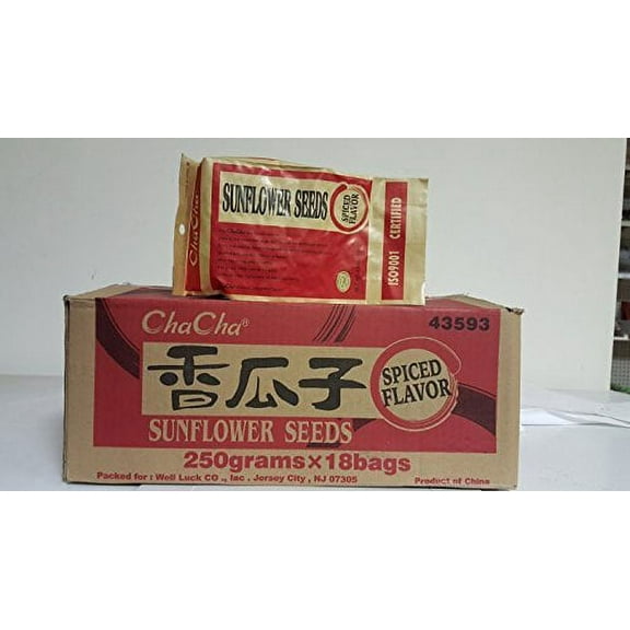 NineChef Bundle - Chacha Sunflower Roasted and Salted Seeds 250g (Chinese Herbal Spiced Flavor (??) 18 Bag(one Case))   1 NineChef ChopStick