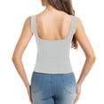 thumbnail image 5 of ChoXxx Women's Built In Bra Tank for Workout Dressy Slim Fit Ribbed Padded Camisole Grey L, 5 of 5