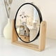 thumbnail image 1 of Makeup Mirror: Double-Sided Swivel Mirror With Bamboo Stand - 3x Magnification Rotatable For Desk - Bathroom Essential For Women, 1 of 3
