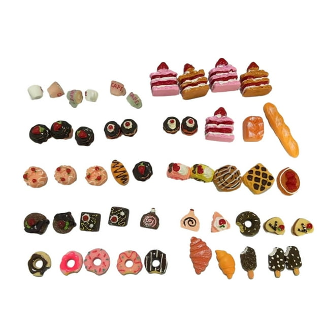 QualitChoice Kitchen Accessory For Food Lovers Realistic Miniature Food With Random Styles Resin Food Drink SafeDurable 1Set