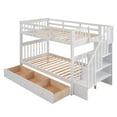 thumbnail image 5 of Stairway Twin-Over-Twin Bunk Bed with Three Drawers for Bedroom, Dorm - White, 5 of 13
