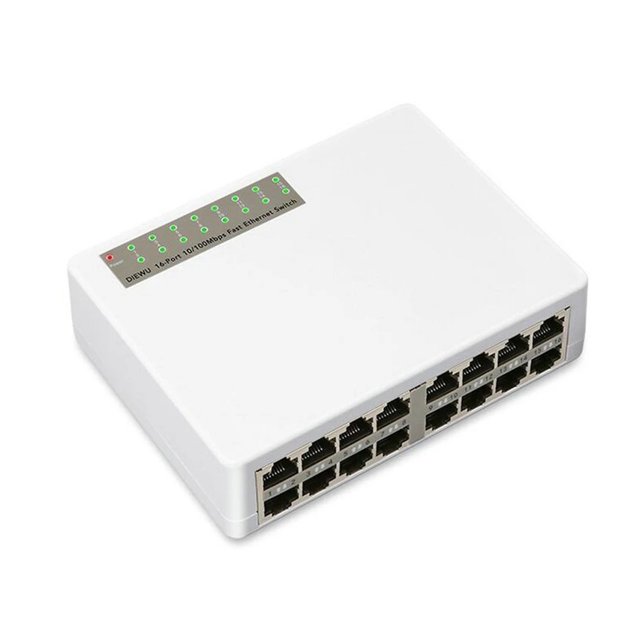16 Ports Fast Ethernet LAN RJ45 Vlan 10/100Mbps Network Switch Switcher Hub Desktop PC ,Security