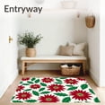 thumbnail image 3 of ODIKA 3'x5' Machine Washable Non-Slip Area Rug, Elegant Poinsettia Bath Ensemble Seasonal Decorative Commode Kit High Traffic Rug, Red, 625969, 3 of 5