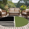 thumbnail image 4 of Round Rugs 5 Ft, Sage Green Black Non Slip Area Rugs for Kitchen Bedroom Entryway, Farmhouse Striped Modern Abstract Art Washable Carpet Runner Rug Floor Mats for Bedroom Home Decor, 4 of 8
