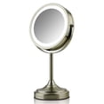 thumbnail image 1 of Vanity Mirror Ovente MCTR70BR1X7X LED recargable de 7 pulgadas, níquel, 1 of 1
