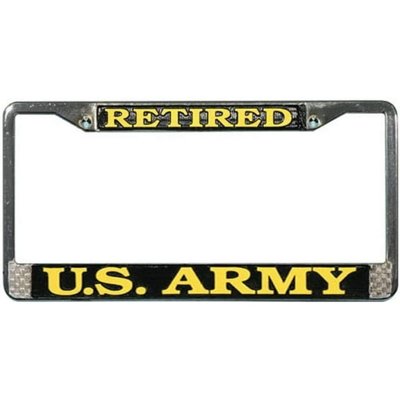 Retired U.S. Army Military Chrome License Plate Frame Official Licensed