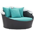 thumbnail image 3 of Modway Convene Canopy Outdoor Patio Daybed in Espresso Turquoise, 3 of 4