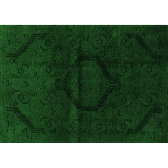 Ahgly Company Indoor Rectangle Oriental Green Modern Area Rugs, 8' x 10'