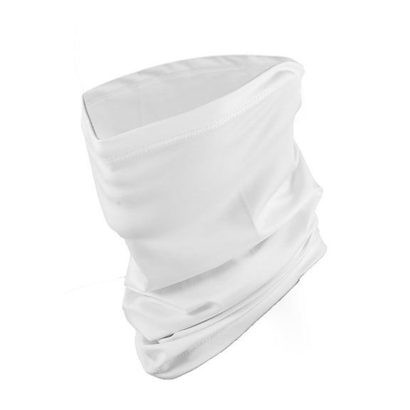 Unique Bargains 1 Pc Neck Gaiter Ice Silk Solid Color Scarf Mask Bandana White