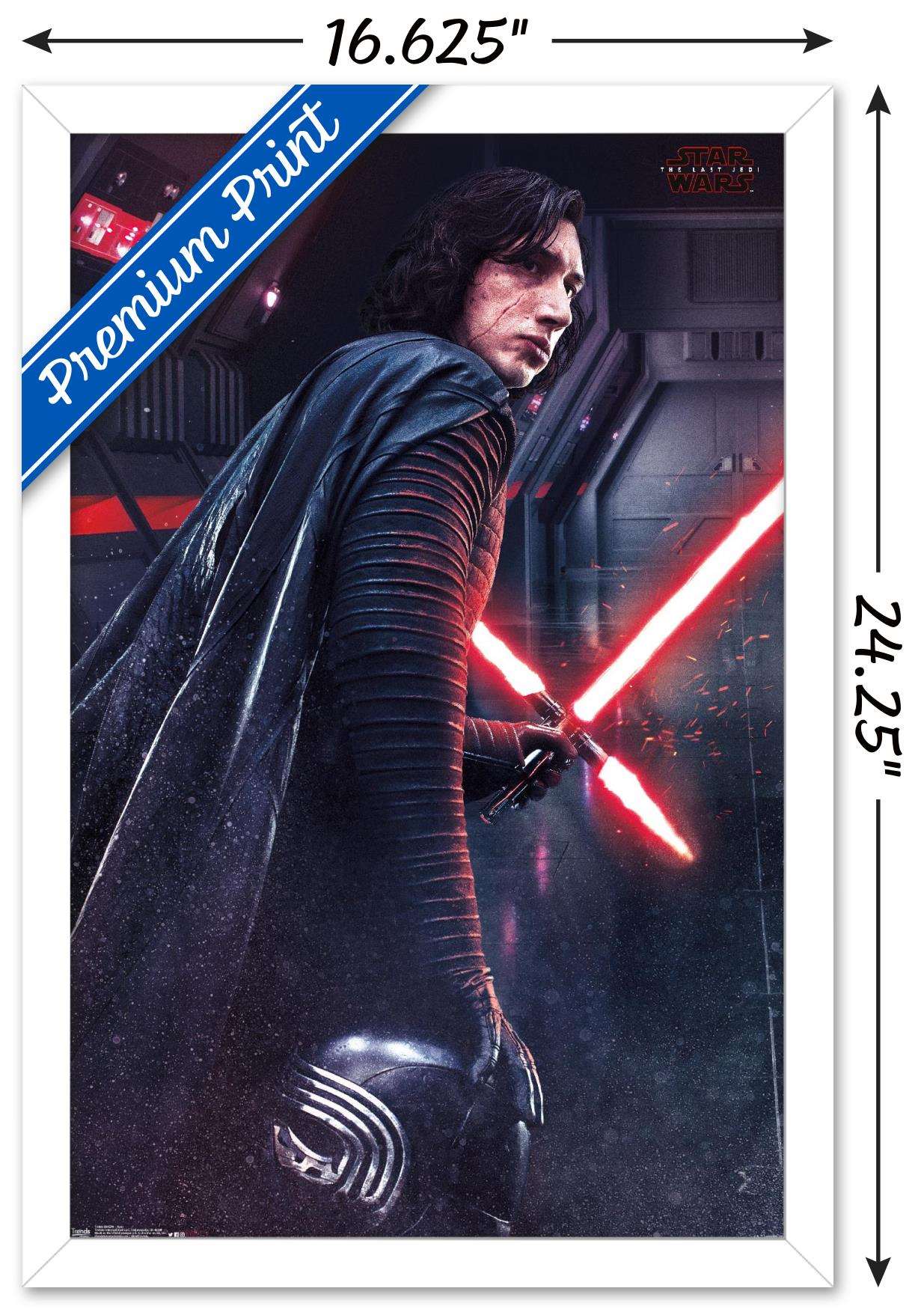Star Wars: The Last Jedi - Kylo Wall Poster, 14.725" x 22.375", Framed