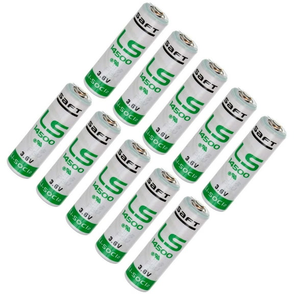 10x SAFT LS14500 Size AA 3.6V 2600mAh Primary Lithium Cell for RFID, Meters