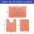 thumbnail image 6 of HAKUNA Striped Coral Bathroom Rug Set 3 Pieces Ultra Soft, Non Slip Chenille Toilet Mat, Absorbent Plush Shaggy Bath Mats for Bathroom, Bedroom, Kitchen, 6 of 7