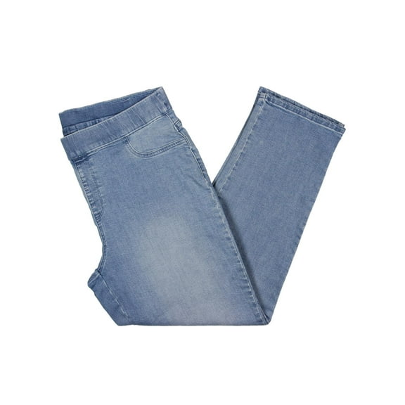 Karen Scott Womens High Rise Denim Straight Leg Jeans