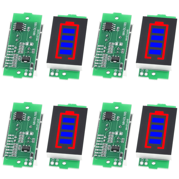Módulo Indicador Capacidad Batería Litio 1/2/3/4/6/7/8S Pantalla LED () Azul