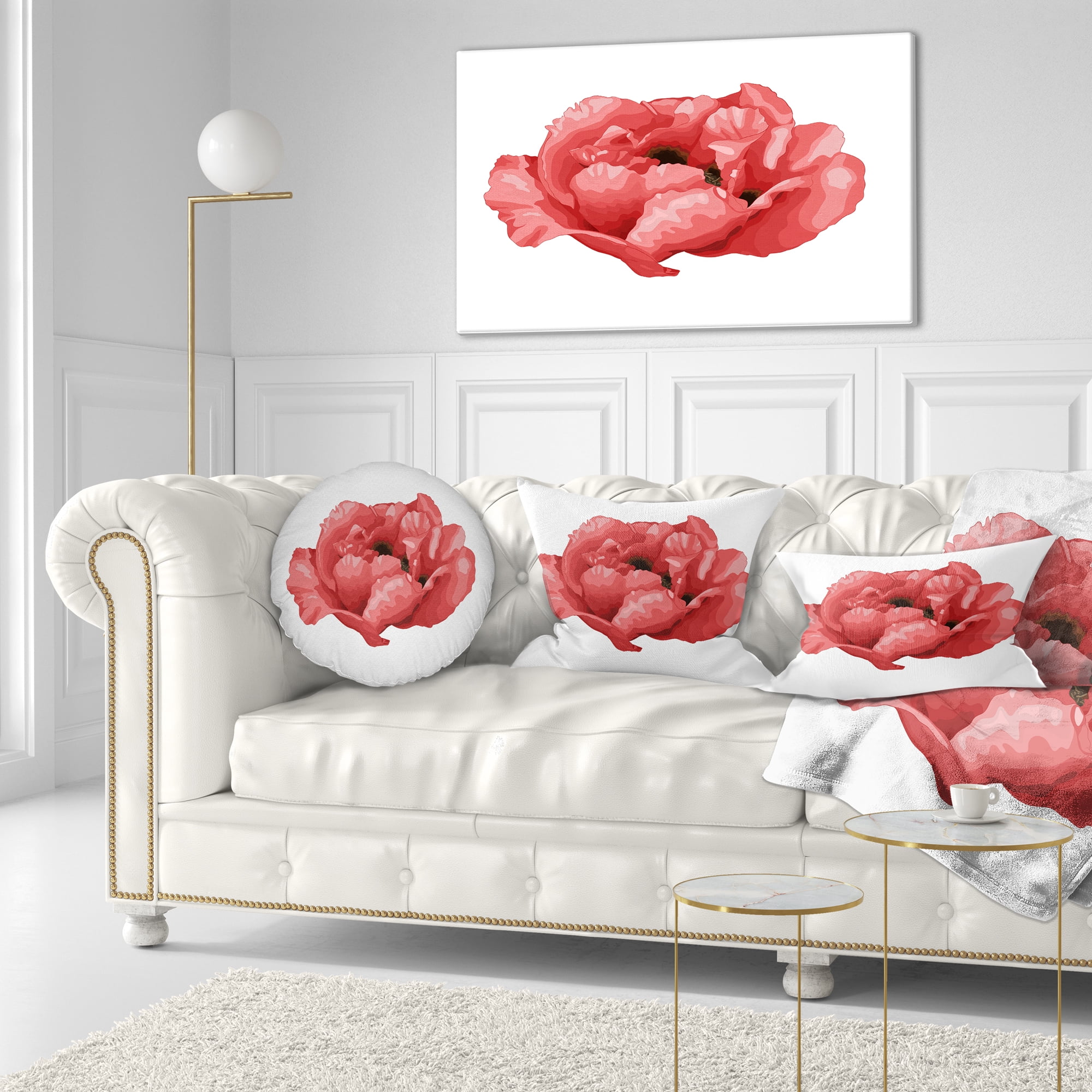 Designart Beautiful Plant Paeonia Arborea - Floral Throw Pillow - 12x20