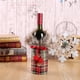 thumbnail image 3 of Inteprter Cubierta de botella de vino de felpa de Navidad con manga de media de botón Estilo lindo universal Ropa de Navidad Decoraciones de de Kits de decoración para fiestas Cuadrícula roja Inteprter HA068076-01, 3 of 6