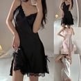 thumbnail image 6 of Women Nightgowns Sexy Lace Silk Underwear Dress Sleepwear Lingerie Sleepwear Top, 6 of 7