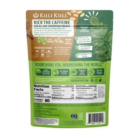 Kuli Kuli Chocolate Peanut Butter Moringa Smoothie, 10.7 oz