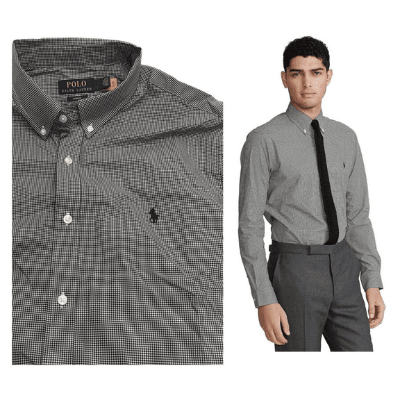 Polo Ralph Lauren Slim-Fit Check Stretch Poplin Long-Sleeve Woven Shirt, XXL