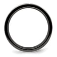 thumbnail image 2 of Solid Black Titanium Men's Grey Border .10ct Dia 925 Sterling Silver Men's Bezel Wedding Band Ring Size 9.5, 2 of 8