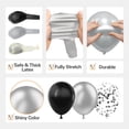 thumbnail image 4 of Kit de guirnaldas con forma de arco de globos LOOLEY, negro y plateado, 137 piezas con estrellas, 4 of 7