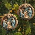 thumbnail image 5 of Lwlmwt Jesus Nativity Scene Christmas The Nativity Day Pendant Wood Christmas Window Pendant Christmas Hanging Ornament for Porch, 5 of 6