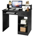 thumbnail image 1 of Costway Computer Desk w/Hutch & 2-Tier Open Storage Shelves for Home Office, 1 of 10
