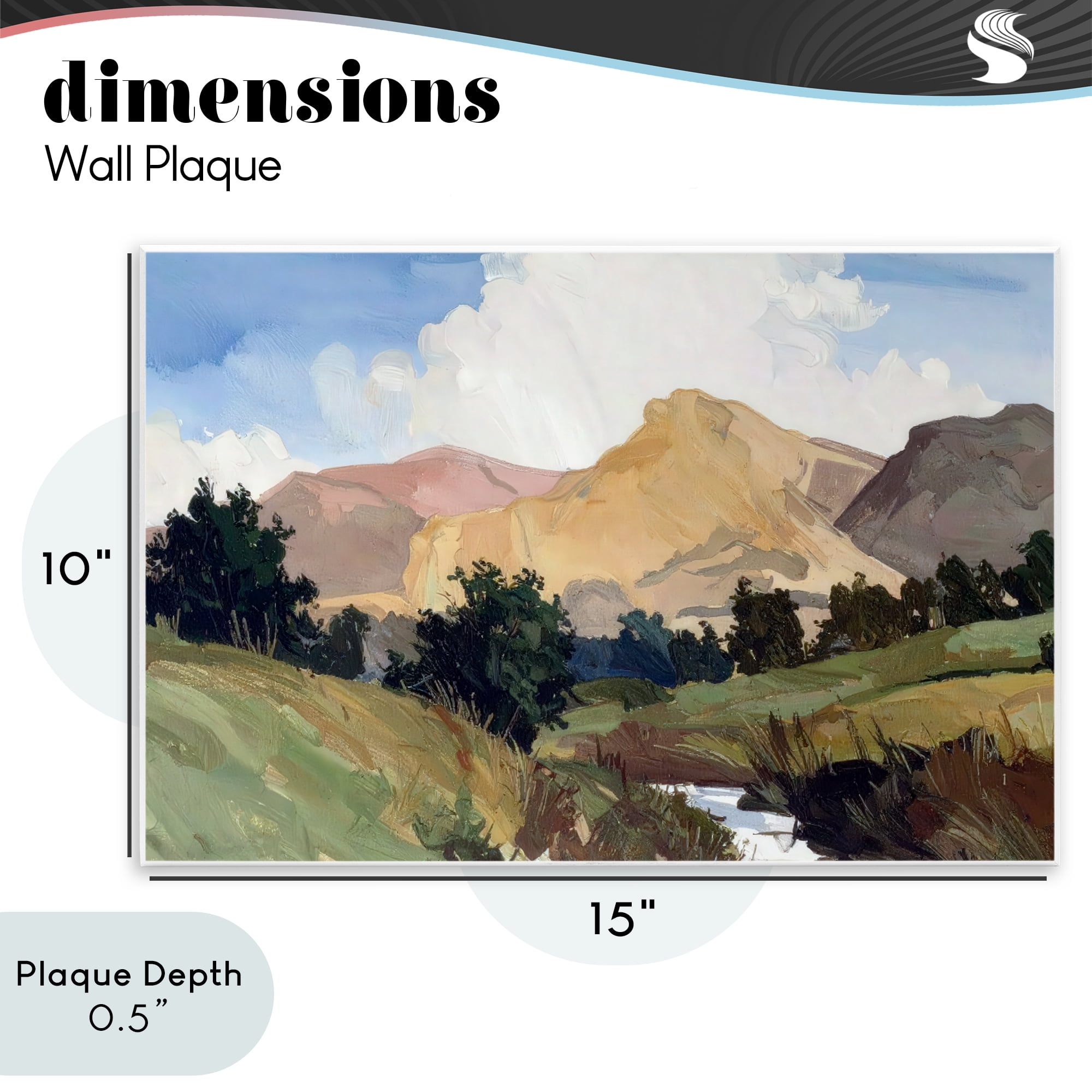 Stupell Industries River Mountain Divide Wall Plaque Art, design by Alonza Saunders