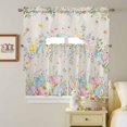 thumbnail image 5 of Easter Eggs Swag Curtains Valance & Tier Set, Spring Colorful Eggs Floral Leaf Linen Texture 3 Pcs Set Kitchen Swag Valances and Tiers 36 Inch Length Rod Pocket Curtain Drapes for Bedroom, 5 of 9