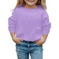 thumbnail image 3 of Girls Sweatshirt Crewneck Sweatshirts Girls Hooded Sweatshirt Long Sleeve Crewneck Pullover Top Soft Cozy Casual Loungewear Outerwear for Kids Toddler, 3 of 5