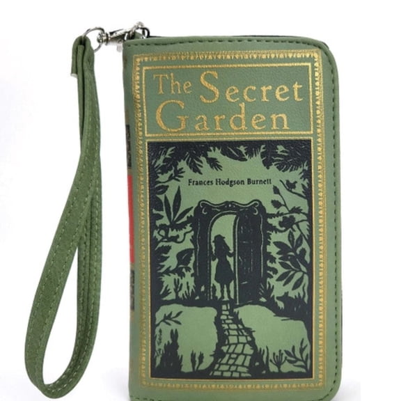 The Secret Garden Wallet in Vinyl – Literary Book-Style Wallet with Wristlet Strap – Novelty Women’s Wallet & Card Holder
