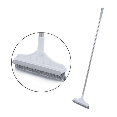 

Suzicca 2 In 1 Floor Scrub Brush with Window Squeegee 120 Degrees Rotatable Long Handle Corner Gap Cleaning Brush for Cleaning Kitchen Bathroom Bathtub Tile Glass
